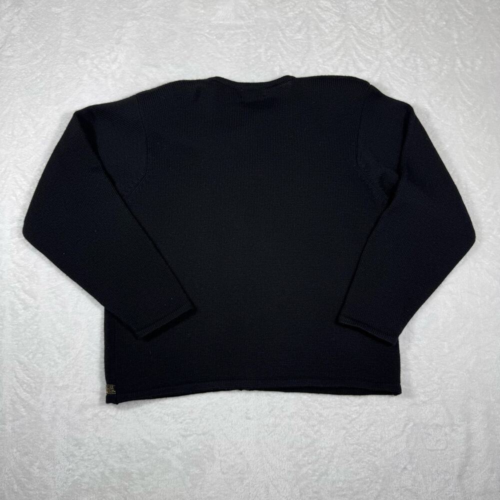 Alfred Dunner Wool Blend Womens Large Embellished Trim Black Button Down Sweater - Picture 2 of 7